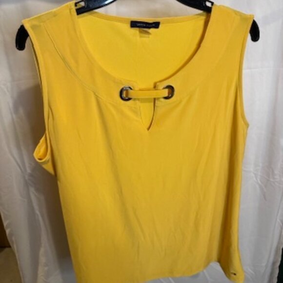 Tommy Hilfiger Yellow Sleeveless Top with Grommet Detail – Size XL - Picture 1 of 3